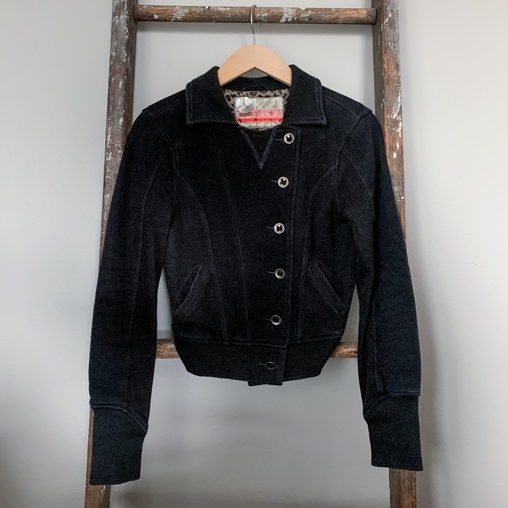 Free People Jersey Moto Jacket